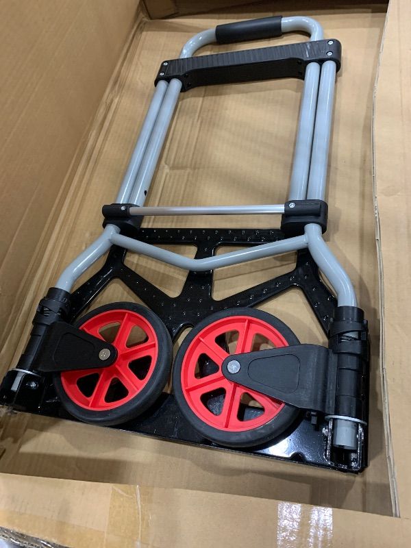 Photo 1 of 330 LB Capacity Folding Hand Truck Dolly Cart, Portable Aluminum Dolly Cart with Telescoping Handle and Rubber Wheels for Moving,Shopping,Travel,Office Use