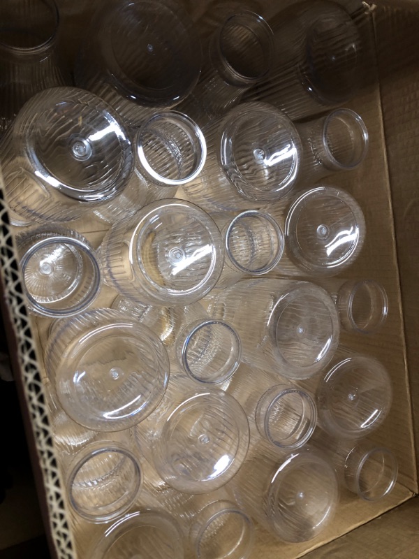 Photo 1 of Mumufy 24 Pcs Plastic Bud Vases Bulk Small Clear Container for Flowers Height Shatterproof Bud Vase for Centerpieces Wedding Home Table Decorations Formal Dinners(2.64 x 6.69 Inch)