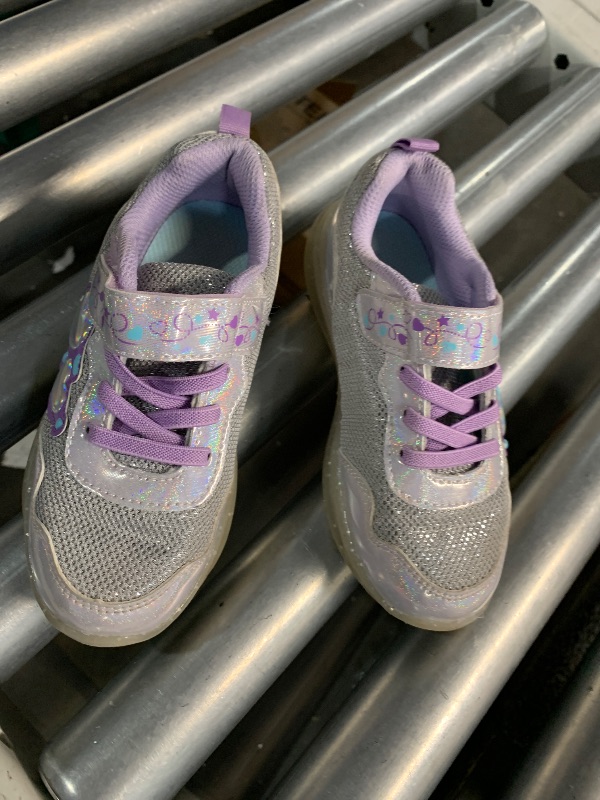 Photo 1 of ***(HEAVILY USED)***
YESKIS Toddler Tennis Shoes Girl Light Up Shoes Diva Heart LED Flashing Lightweight Mesh Breathable Adorable Running Sneakers for Little Kid Silver Size 11