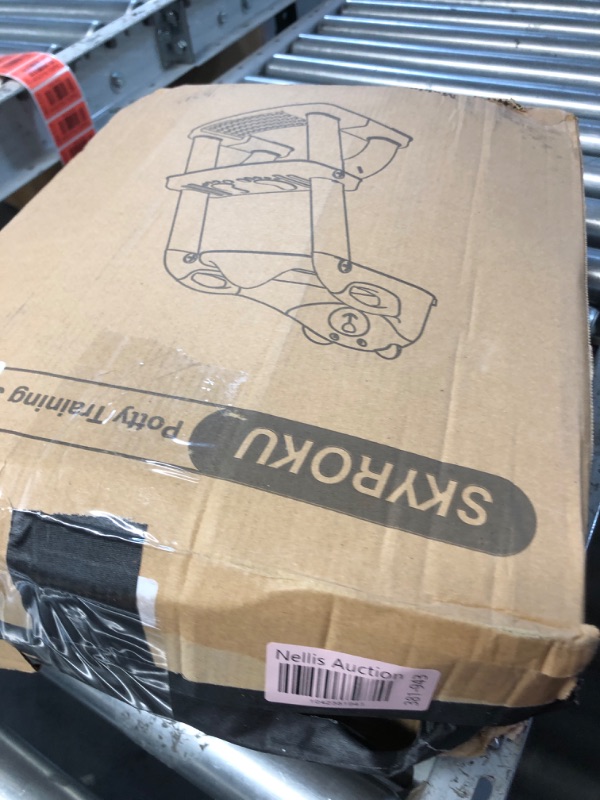 Photo 1 of SKYROKU Potty Training Toilet, New Sector-Shape Stabilized Base two in one Toddler Toilet Seat with Splash Guard, Anti Slip Pad, and Step Stool Enamel Grey