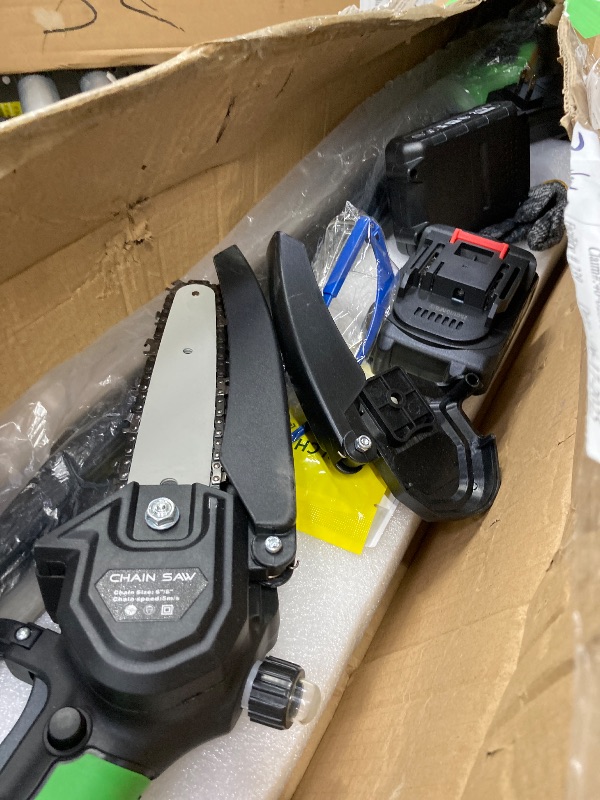 Photo 1 of 2-IN-1 Cordless Pole Saw 8 inch &6 inch, 2 * 4.0Ah Battery Powered Pole Saws for Tree Trimming, Brushless Electric Rotatable Pole Saw with 15ft Max Extension Pole for Tree Branches Wood Cutting