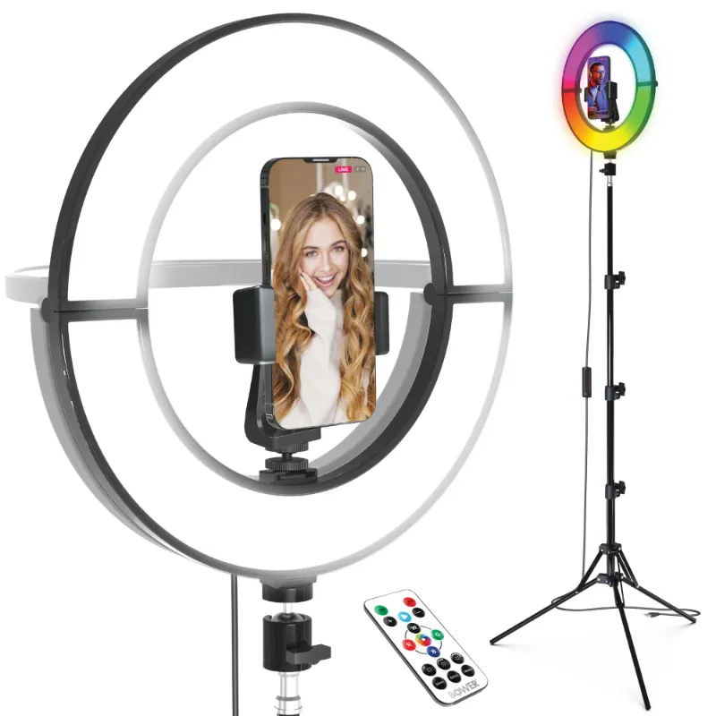 Photo 1 of " Foldable Ring Light with Adjustable Stand and Remote Control- Black
