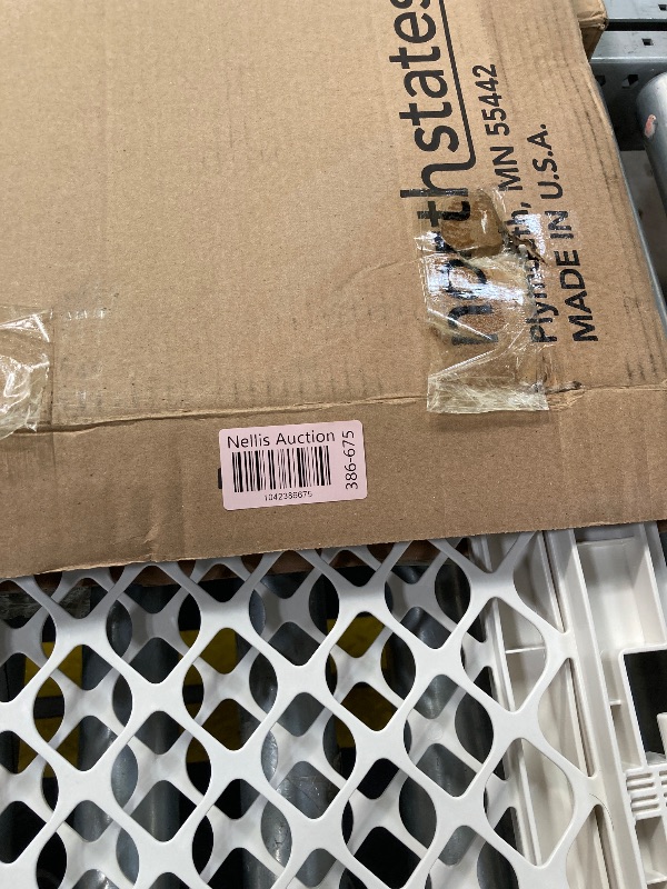 Photo 1 of ***(MISSING HARDWARE-SELLING AS IS)***  
MYPET North States Universal Pet Gate: 26” - 42” Wide Dog Gate. Use as Pressure Mounted Gate or Swinging Door with Included Hardware. Dog Gates for Doorways, 26" Tall, Gray