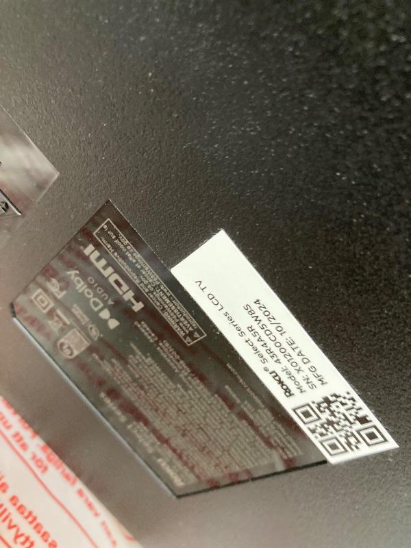 Photo 1 of ***MISSING LEG STAND***SELLING AS IS ****Roku Smart TV – 43-Inch Select Series 4K HDR RokuTV with Roku Enhanced Voice Remote, Brilliant 4K Picture, Automatic Brightness, & Seamless Streaming – Live Local News, Sports, Family Entertainment   ***(BOX RIPPED