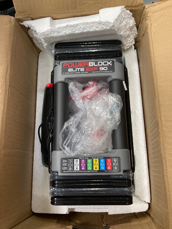 Photo 1 of **ONLY ONE DUMBELL**PowerBlock Elite EXP Adjustable Dumbbells, Sold in Pairs, Stage 1, 5-50 lb. Dumbbells, Durable Steel Build, Innovative Workout Equipment, All-in-One Dumbbells, Expandable with Expansion Kits
