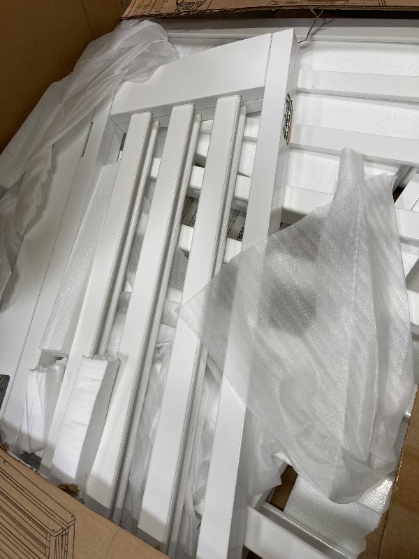 Photo 1 of ***(SELLING AS PARTS ONLY, MISSING PIECES)*** Dream On Me Folding Full Size Convenience Crib In White, Two Adjustable Mattress Height Positions, Comes With Heavy Duty Locking Wheels, Flat Folding Crib  ***(BOX RIPPED/TORN)***