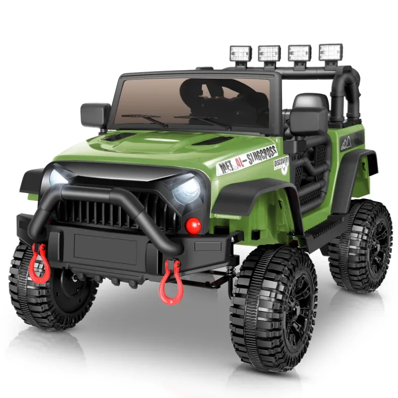 Photo 1 of **MISSING PARTS**Funcid 12 Volt Ride on Toys for Toddlers Ride on Cars with Remote Control, Battey Powered Ride on Truck Car w/ Bluetooth Music, LED Lights, Spring Suspension, 3 Speeds, Green
