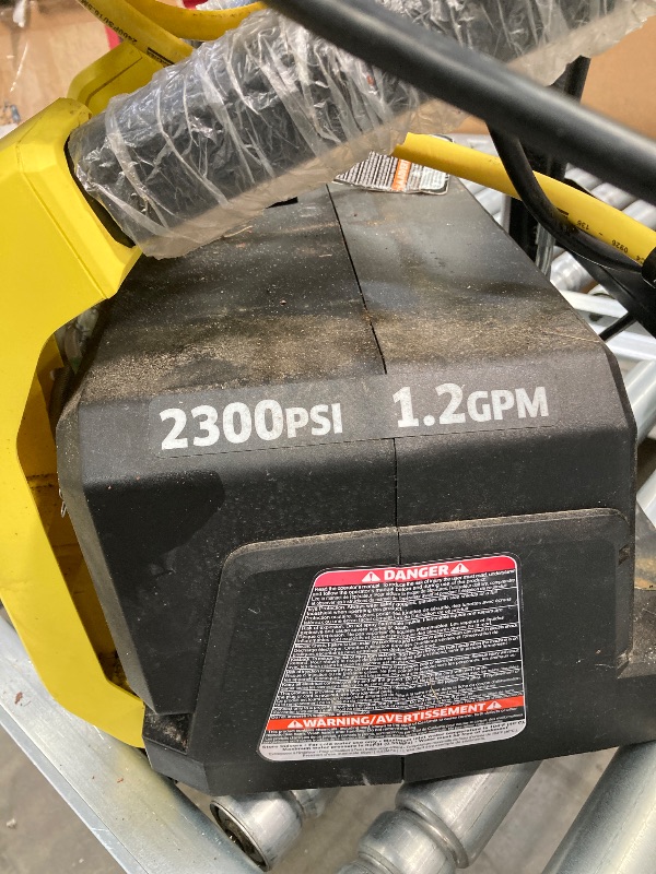 Photo 1 of   ***(HEAVILY USED CONDITIONGRASS,DUST/DIRT RESIDUE, HEAVILY USED CONDITION, SOME SCUFFS/SCRATCHES, BOX RIPPED/TORN)*** 

K2200PSB 2200 PSI 1.2 GPM CETA Certified Electric Power Pressure Washer with Surface Cleaner + Turbo, 15°, 40°, & Soap Nozzles  ***(H