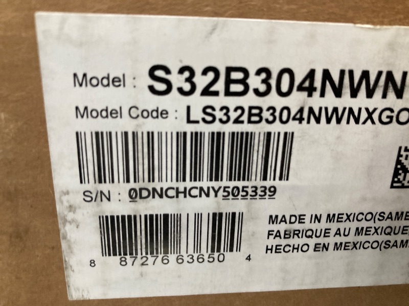 Photo 1 of  ***(SELLING AS PARTS ONLY -SCREEN CRACKED, PARTS ONLY)***

SAMSUNG 32-Inch Flat Computer Monitor, 75Hz, Borderless Display, AMD FreeSync, Game Mode, Advanced Eye Care, HDMI and DisplayPort, LS32B304NWNXGO, 2024