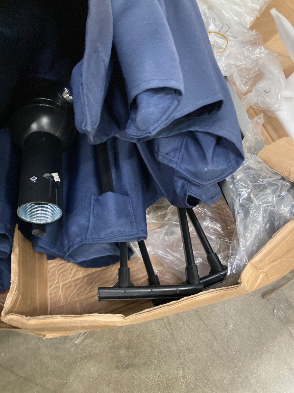 Photo 1 of **MISSING PARTS**Caprihom Large Patio Umbrella with Base Included,15ft Double Sided Outdoor Rectangular Patio Umbrella with Crank Handle, for Lawn Garden, Blue