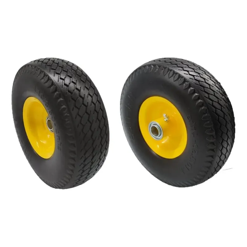Photo 1 of 10 in. No Flat Replacement Tire, 5.8 in. Bore, 2.25 in. Offset for Universal Garden Carts Hand Trucks (2-Pack)