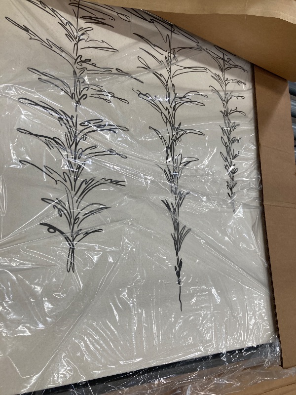 Photo 1 of **FRAME IS CRACKED IN TWO PLACES/PIC IS FINE**Kate and Laurel Sylvie Minimalist Evergreen Trees Sketch Framed Canvas Wall Art by The Creative Bunch Studio, 28x38 Natural, Modern Minimal Tree Line Wall Art