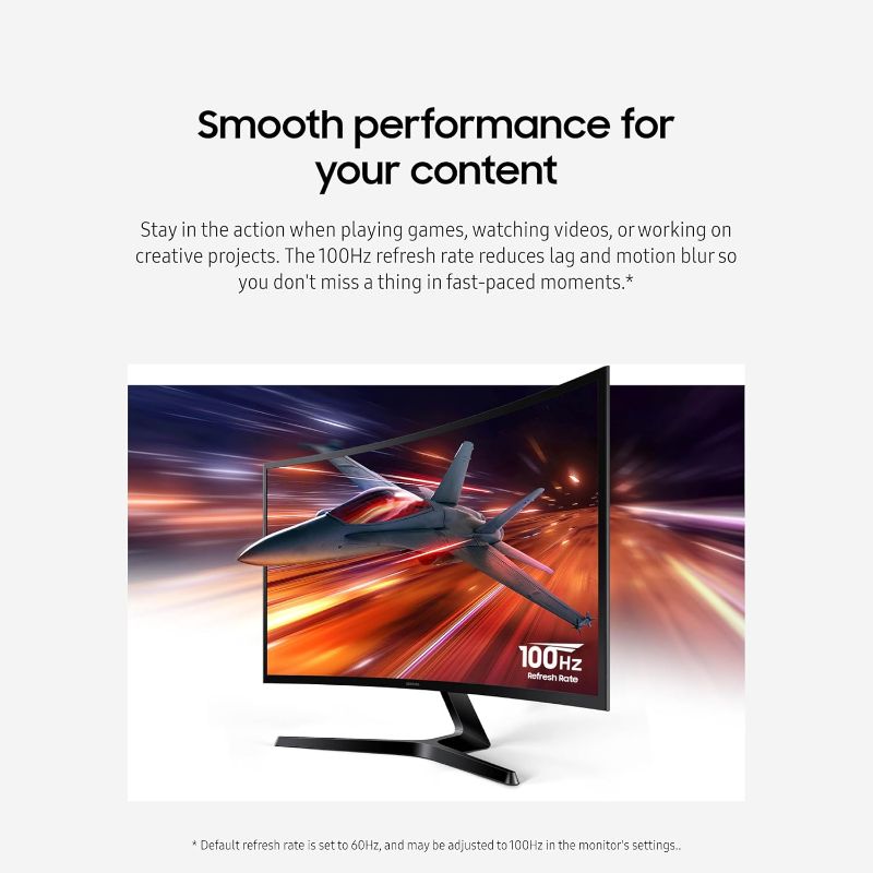 Photo 1 of 
Samsung 27" Essential S3 (S36GD) Series FHD 1800R Curved Computer Monitor, 100Hz, Game Mode, Advanced Eye Comfort, HDMI and D-sub Ports, LS27D366GANXZA,