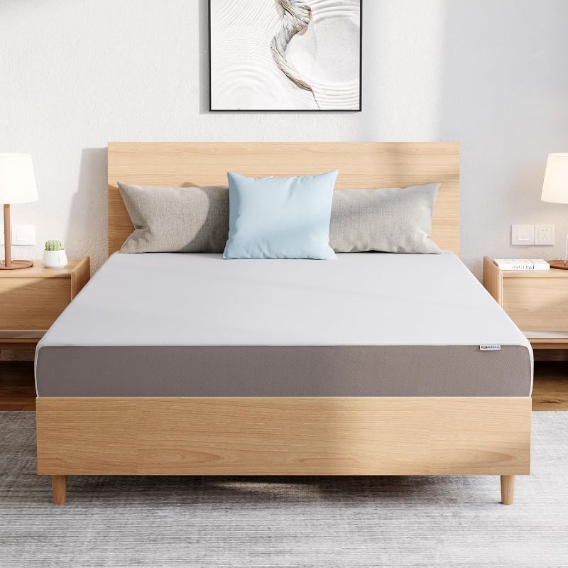 Photo 1 of 
Amazon Basics Memory Foam Mattress, Medium Firm, 8 Inch, Queen, White/Grey