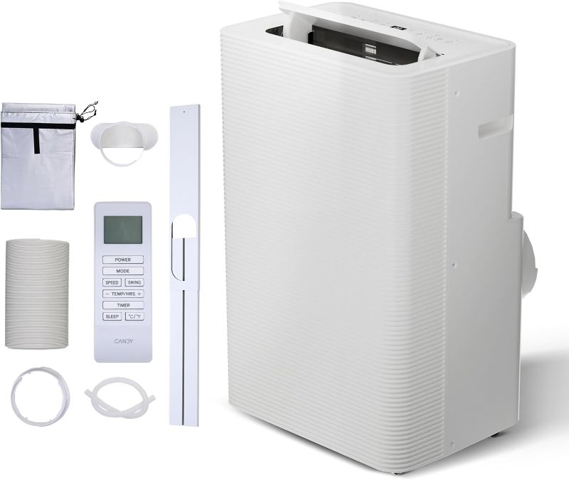 Photo 1 of 14,000 BTU Portable Air Conditioner for Rooms up to 700 Sq.Ft,3-in-1 Cooling/Dehumidifier/Fan AC Unit 3 Speed,Auto Swing,Remote Control,Window Kit Included,White