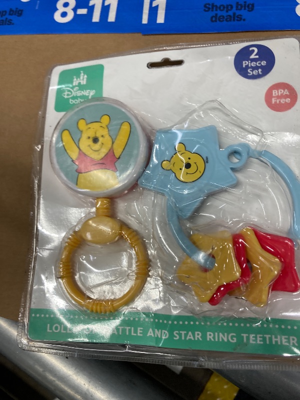 Photo 1 of 2 Pack Disney Winnie The Pooh Character Shape Rattle and Keyring Teether, Premium Toddler Birthday Toys, Infant Teething Toys, Great for Newborn Shower Gifts