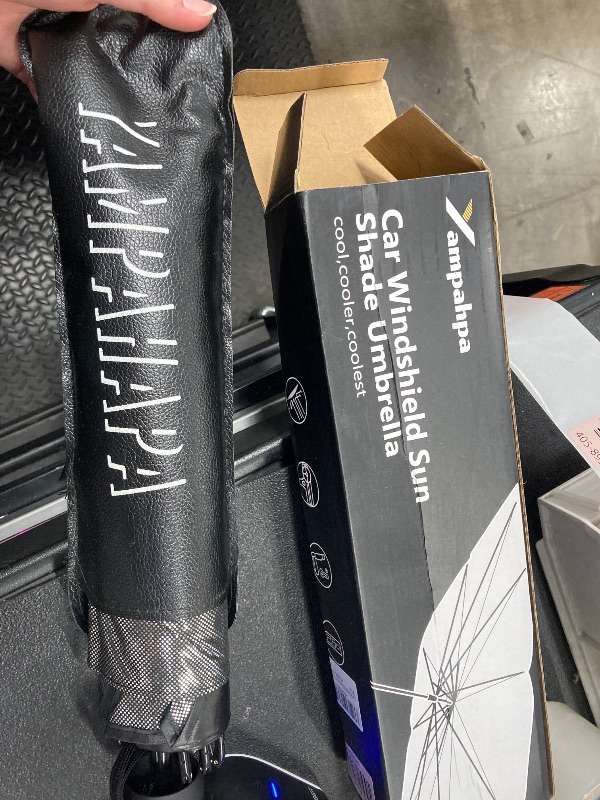 Photo 1 of [2025 Upgrade] Windshield Sun Shade Umbrella, Foldable Car Sun Shade with Vinyl Coating Heat Shield UV Ray Reflector Keeps Cool and Protect Interior, for Auto Trucks Sedan SUV