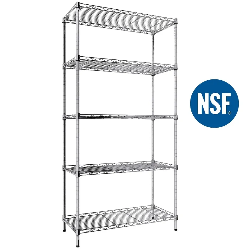 Photo 1 of 14" D×24" W×60" H Wire Shelving Unit Metal Commercial Shelf with 5 Tier Layer Rack Strong Steel for Restaurant Garage Pantry Kitchen Garage?Black