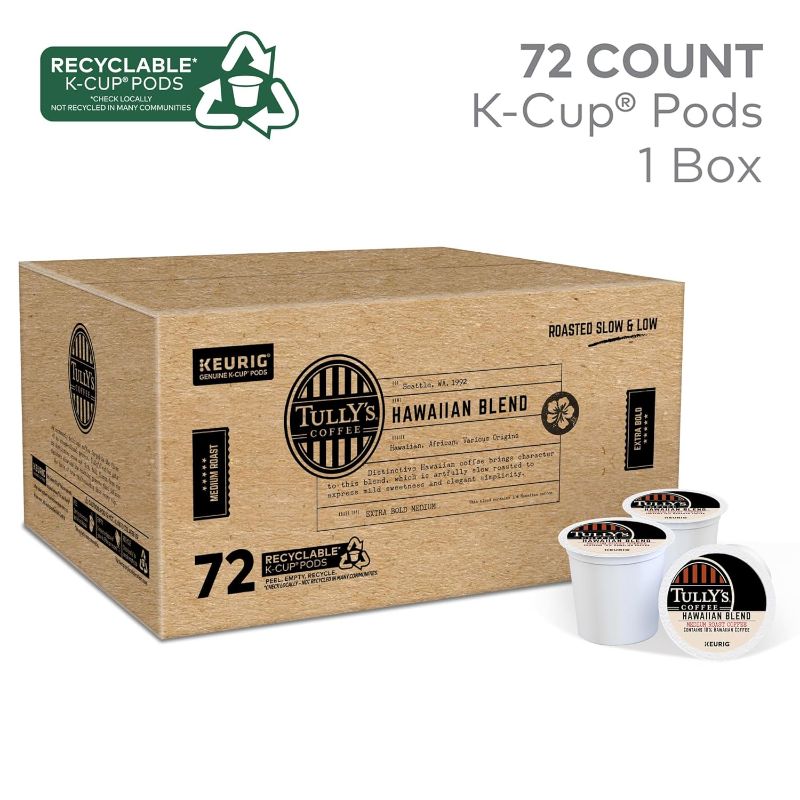 Photo 1 of 
Tully's Coffee Hawaiian Blend Keurig Single-Serve K-Cup Pods, Medium Roast, 72 Count