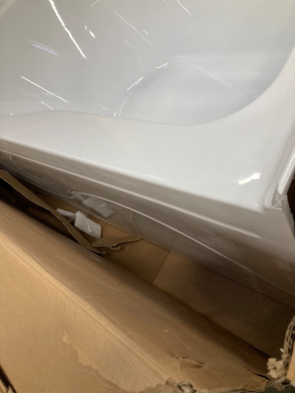 Photo 1 of ***CORNER DAMAGE, SMALL CHIPS...SEE PHOTOS)***  
Ivy 48'' x 32" Bathtub with Apron Right Hand Drain in White