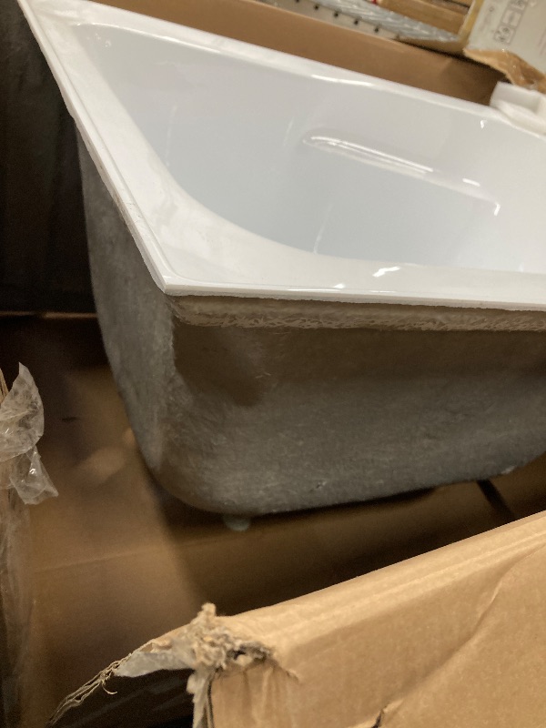 Photo 1 of ***CORNER DAMAGE, SMALL CHIPS...SEE PHOTOS)***  
Ivy 48'' x 32" Bathtub with Apron Right Hand Drain in White