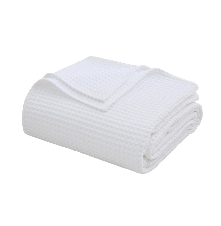 Photo 1 of 100% Egyptian Cotton Waffle Weave Throw Blanket