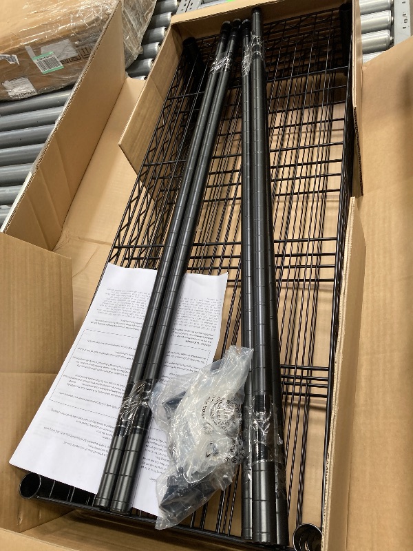 Photo 1 of ***PARTS ONLY***
BestOffice 5 Tier Wire Shelving Unit 1250lb Capacity Black
