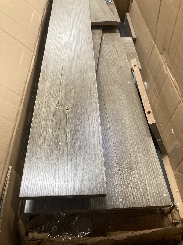 Photo 1 of ****maybe need buy screws***Yaheetech Console Table with Drawer, Entryway Table with 3 Tier Storage Shelves, Narrow Long Sofa Table for Entryway, Living Room, Hallway, Couch, Kitchen, Metal Frame, Gray