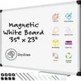 Photo 1 of **HAS CREASE DOWN FRONT**AGCAN Large Whiteboard 35" x 23" Dry Erase Board for Office Wall Magnetic Marker Board 3'x2' Big White Board
