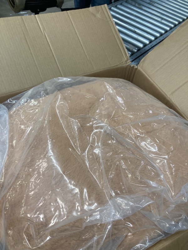 Photo 1 of **ONLY THE SMALL ROUND CHAIR/BED AND LARGE CHAIR MISSING**Bean Bag Chairs for Adults - Giant Bean Bag Chair Convertible Bean Bag Bed - Beanbag Chair with Micro Fiber Cover/Furniture Foam Filler - Floor Couch Sofa in Bedroom Dorm Room - Full Golden Brown