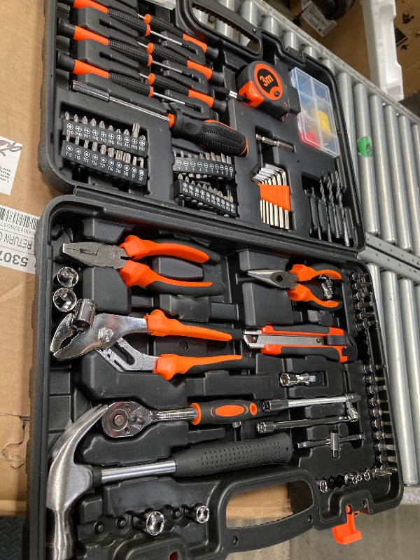 Photo 1 of 171 Piece Household Tool Kit/Mechanics Tool Set, Socket Wrench Auto Repair Tool Combination Package 1/4" Ratchet Wrench, Mixed Hand Mechanics Tools Kit Socket Set with Plastic Toolbox Storage Case
