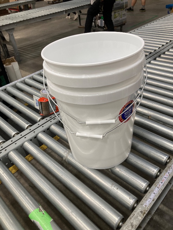 Photo 1 of 2 Gallon Bucket & Lid -70 Mil -All Purpose Pail - Made in The USA - Muli-Purpose - Food Grade - Contains No BPA Plastic - Recyclable (White, 2)