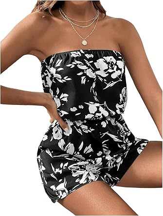 Photo 1 of ***The model and color may vary****
SOLY HUX Women's Summer Sleeveless Belted Tank Romper Short Jumpsuit Multicoloured Printed XS
