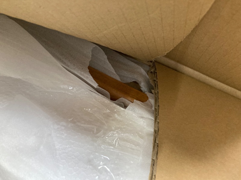 Photo 1 of ***(SELLING AS PARTS ONLY- MISSING PARTS)*** NTC Gem Wooden Bed Frame Solid Oak/Rubber Wood Foundation with Silent Slats, 1000 Lb Capacity, Effortless Assembly (Natural Cane - Rustic Oak, Queen)  ***BOX RIPPED/TORN***