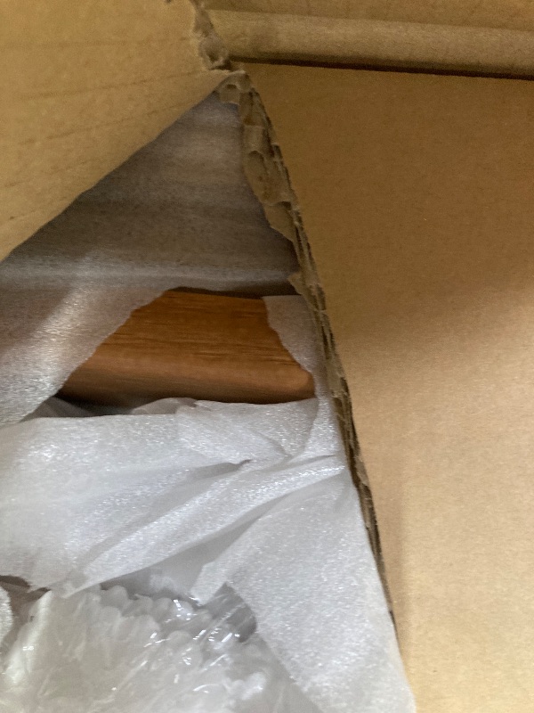 Photo 1 of ***(SELLING AS PARTS ONLY- MISSING PARTS)*** NTC Gem Wooden Bed Frame Solid Oak/Rubber Wood Foundation with Silent Slats, 1000 Lb Capacity, Effortless Assembly (Natural Cane - Rustic Oak, Queen)  ***BOX RIPPED/TORN***