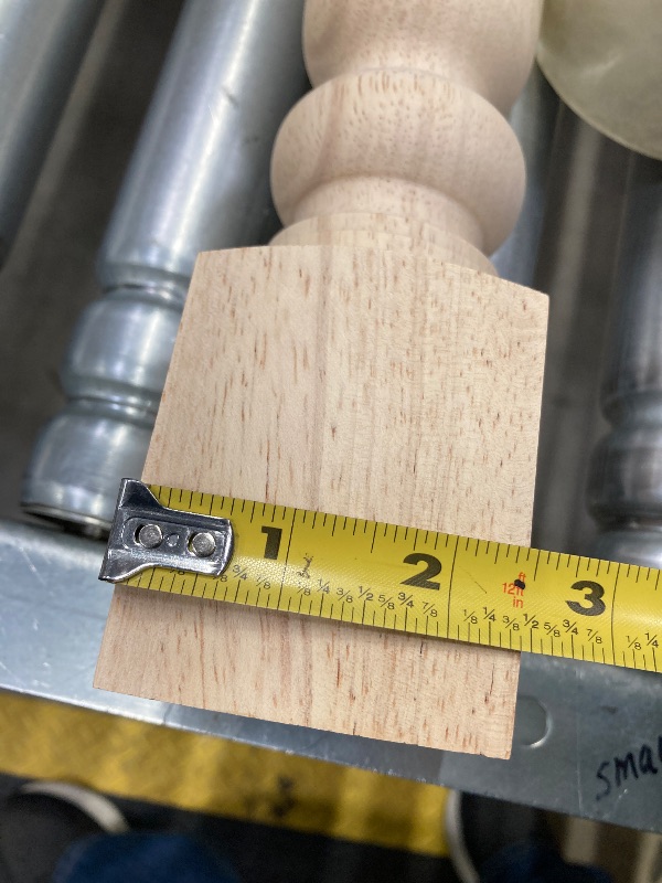 Photo 1 of 18x3.5x3.5 inch Wooden Chunky Farmhouse Table Legs, Set of 4 Solid Wood Massive Unfinished Turned Replacement Countertop Legs Kitchen Island Cabinet Columns for Bench Coffee Table Dining Table