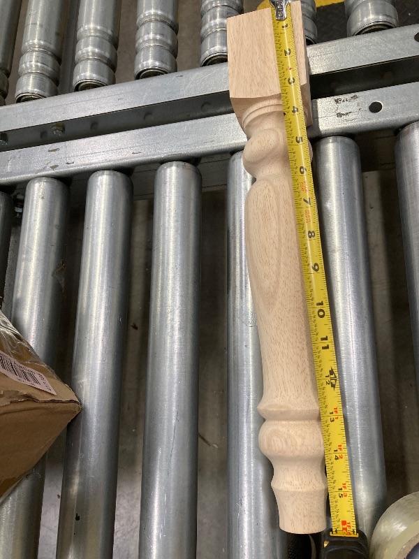 Photo 1 of 18x3.5x3.5 inch Wooden Chunky Farmhouse Table Legs, Set of 4 Solid Wood Massive Unfinished Turned Replacement Countertop Legs Kitchen Island Cabinet Columns for Bench Coffee Table Dining Table