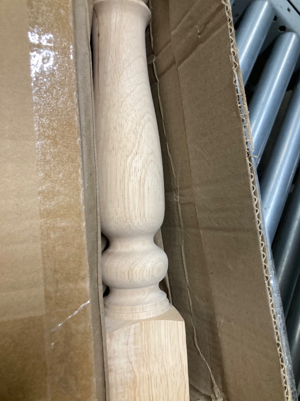 Photo 1 of 18x3.5x3.5 inch Wooden Chunky Farmhouse Table Legs, Set of 4 Solid Wood Massive Unfinished Turned Replacement Countertop Legs Kitchen Island Cabinet Columns for Bench Coffee Table Dining Table