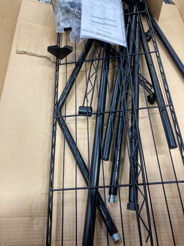 Photo 1 of ***(SELLING AS PARTS ONLY)*** 
ULIFHOME U14 Over Washer and Dryer Storage Shelves, 4 Tiers Laundry Room Storage and Organizer System, Space Saving Clothes Drying Rack with 2 Clothes Hanger Rods, 66.5" W x 20.5" D x 77.4" H, Black