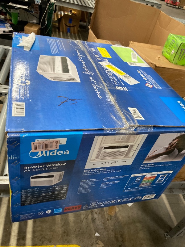 Photo 1 of Midea 8,000 BTU Smart Inverter Window Air Conditioner with APP, Alexa Control, 115V AC Unit Cools up to 350 Sq. Ft, Quiet Operation, Energy Saving, Remote & Easy Installation Kit, White