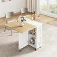 Photo 1 of 
Cocosity Space Saving Versatile Folding Kitchen Dining Table with Wheels & Storage Shelf for Small Apartment