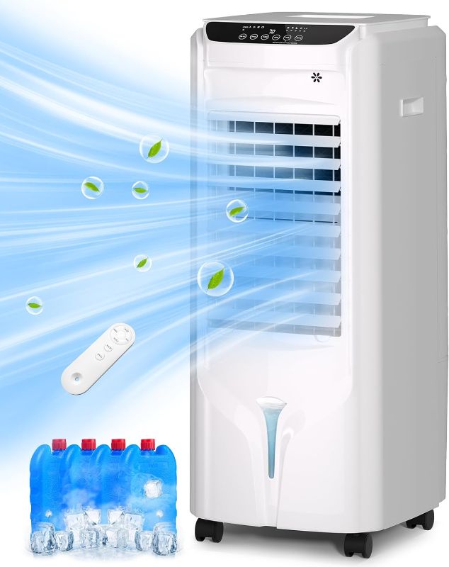 Photo 1 of ***MISSING REMOTE, PIPE, SOME SCUFFS/SCRATCHES*** 3 IN 1 Swamp Cooler Air Conditioner, 32" Portable AC with 4.2 Gal Water Tank, 4 Ice Packs, Remote, 4 Mode, 3 Speed, 120° Oscillation, 12 H Timer, Evaporative Air Cooler for Indoor Room, Bedroom   ***MISSIN
