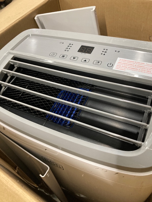Photo 1 of ***PARTS ONLY -ITEM DOES NOT TURN ONLY -SCUFFS/SCRATCHES*** 
BLACK+DECKER Portable Air Conditioner, 9,000 BTU (5,300 BTU SACC) for Rooms up to 400 Sq. Ft., Portable AC with Follow Me Remote Control and Window Kit, BPACT08WT, White