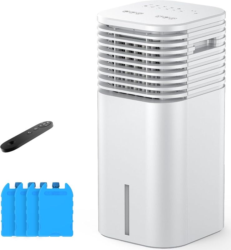 Photo 1 of 24" Windowless Portable Air Conditioner, 15H Timer & 120°Oscillation, 3-IN-1 Portable AC Unit with Remote, 2-Gal Tank, 3 Modes & 3 Speeds, Ultra-Quiet Ventless Swamp Cooler for Home Office, Chalky