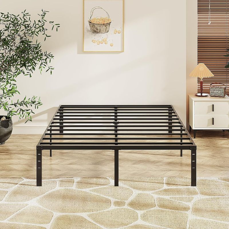 Photo 1 of 12 Inch Full Bed Frame, Heavy Duty Metal Platform, No Box Spring Needed, 