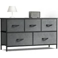 Photo 1 of  5 Drawer Fabric Dresser for Bedroom, Chest of Drawer Organizer Storage Cabinet for Closet, Entryway, Grey