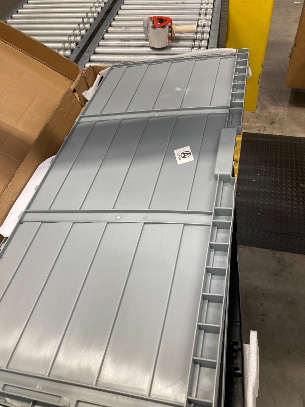 Photo 1 of ***(DAMAGED CRACK IN ONE PART-SELLING AS IS )*** 
Ktaxon 75gal Outdoor Garden Plastic Storage Deck Box Pre-installed Deck Box,Space Saving & Easy Set Up - Black