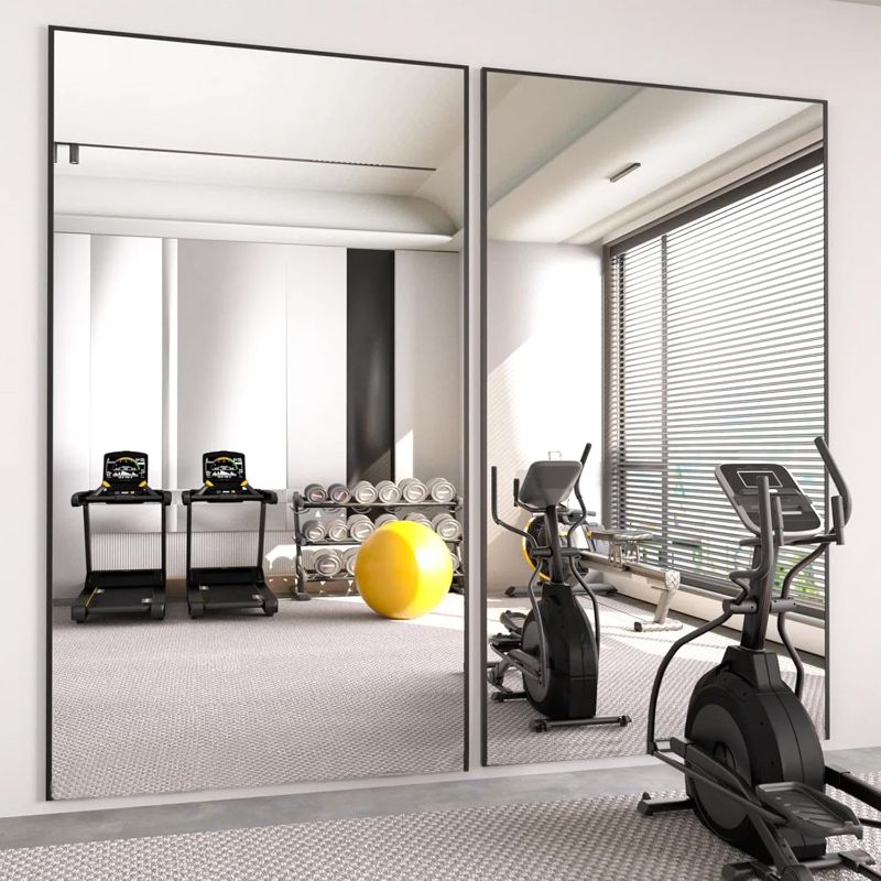 Photo 1 of **MIRROR IS BENT AT ONE END AND HAS SMALL HOLE**Glassless Floor Mirror, 71×39”, Wide Shatterproof Full Length Mirror for Bedroom or Entryway, Ultra-Light Wall Mounted or Leaning, White Frame
