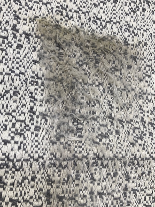Photo 1 of ***(DAMAGE SLIGHTLY SEE PHOTO SELLING AS IS)*** 
Collive Area Rugs 4x6, Farmhouse Machine Washable Living Room Rug Boho Woven Cotton Bedroom Rugs, Grey Modern Dining Room Rug Non Slip Indoor Carpet for Nursery Bedside Entryway Office