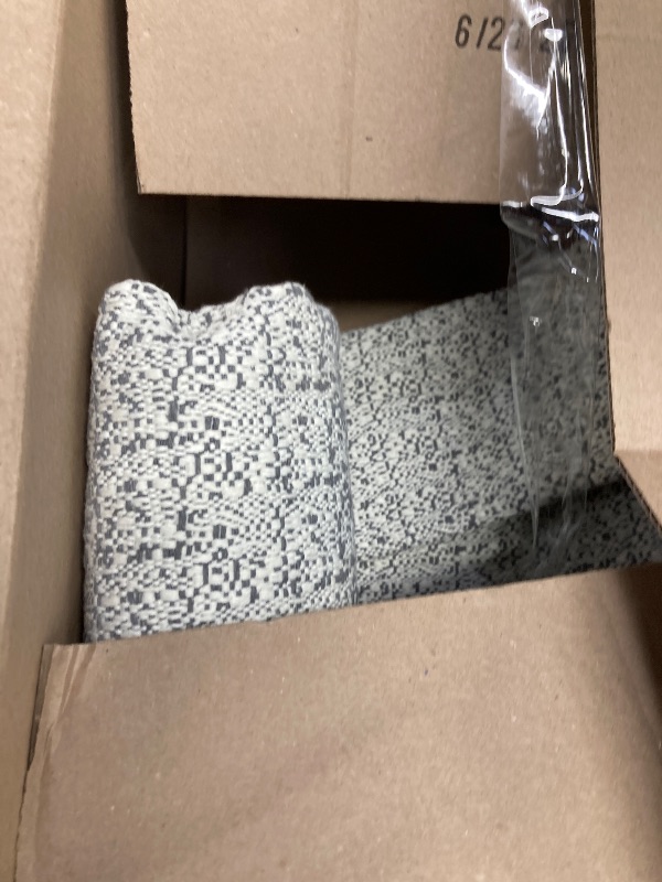 Photo 1 of ***(DAMAGE SLIGHTLY SEE PHOTO SELLING AS IS)*** 
Collive Area Rugs 4x6, Farmhouse Machine Washable Living Room Rug Boho Woven Cotton Bedroom Rugs, Grey Modern Dining Room Rug Non Slip Indoor Carpet for Nursery Bedside Entryway Office